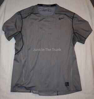 Grey Nike Pro Combat short-sleeve fitted shirt